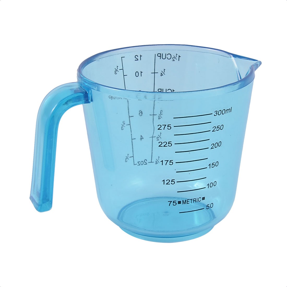 Bakery Baking Plastic Water Liquid Measuring Cup 300ml Clear Blue gallery