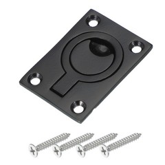 2-1/2″-1-3/4″ Flush Pull Ring Handles Recessed Door Pull with Screw Black
