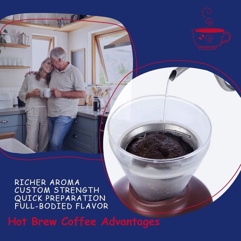 Cold brew hot coffee maker iced drip brewer infuser stainless filter large 14oz gallery