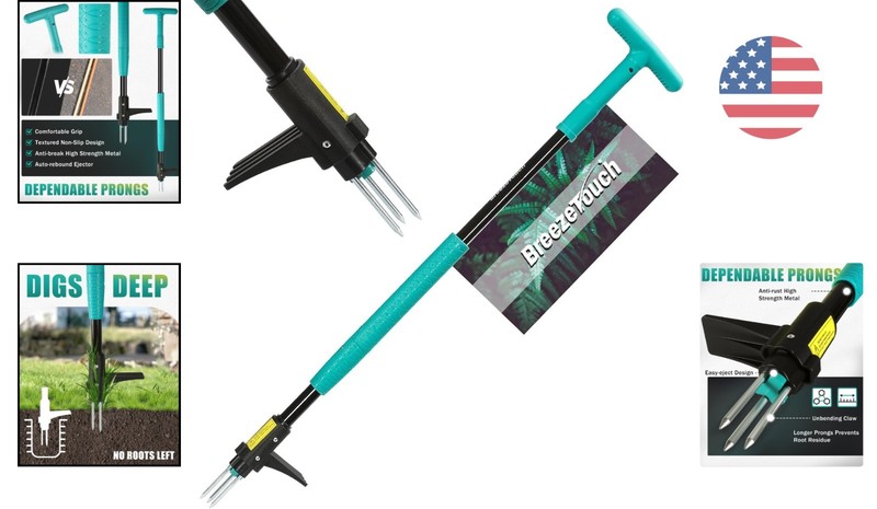 Ergonomic 39-Inch Weed Pulling Tool - Durable 3-Claw Design for Quick Weeding gallery