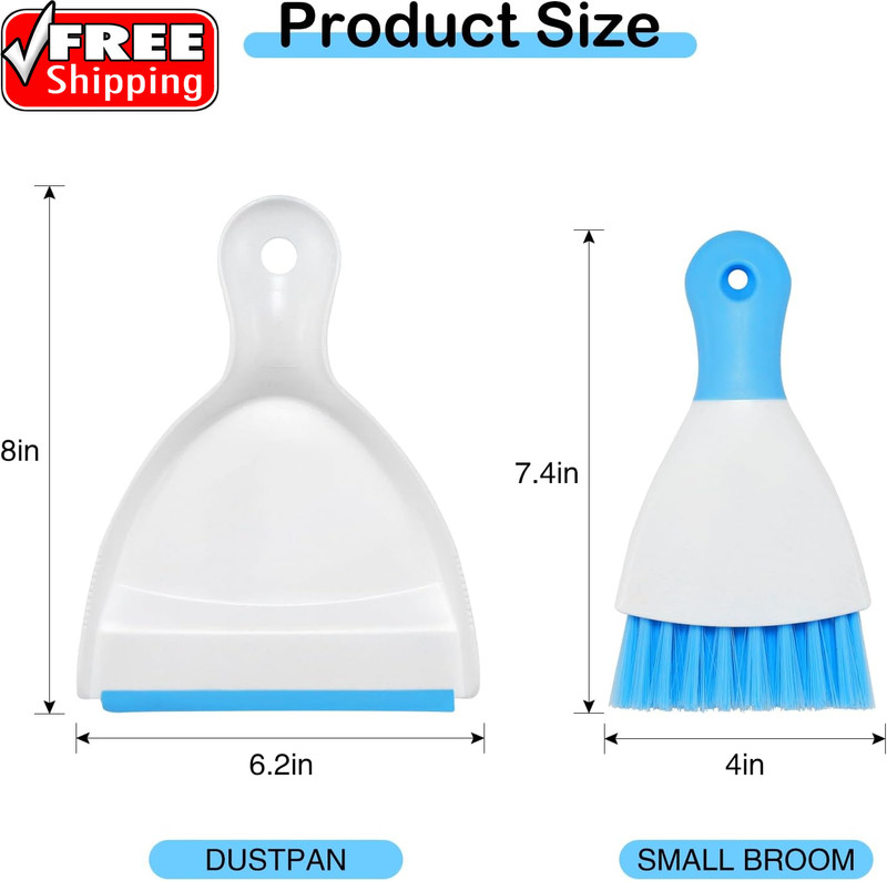 Mini Dustpan and Brush Set 2 Pack, Small Broom and Dustpan Set Dust Pan and Mini gallery