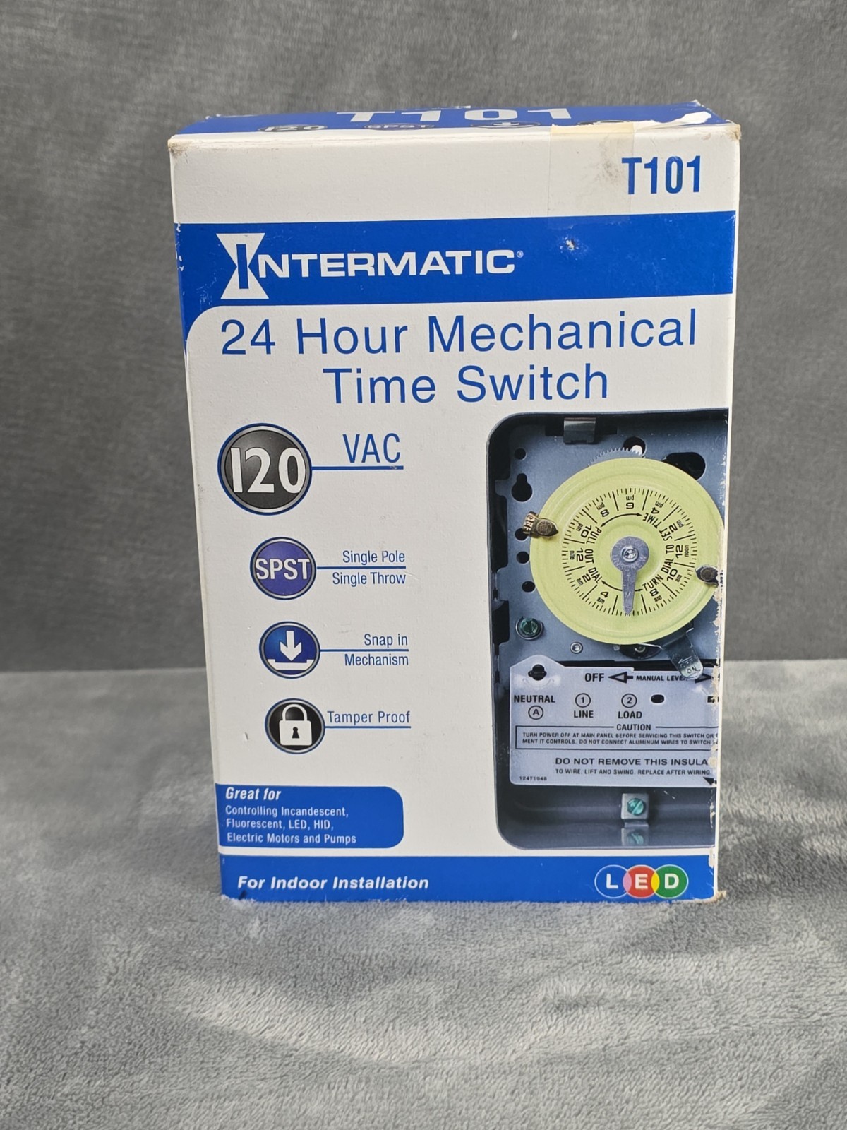 Intermatic T101 120V 40A 24-Hour SPST Indoor/Out Mechanical Time Switch gallery