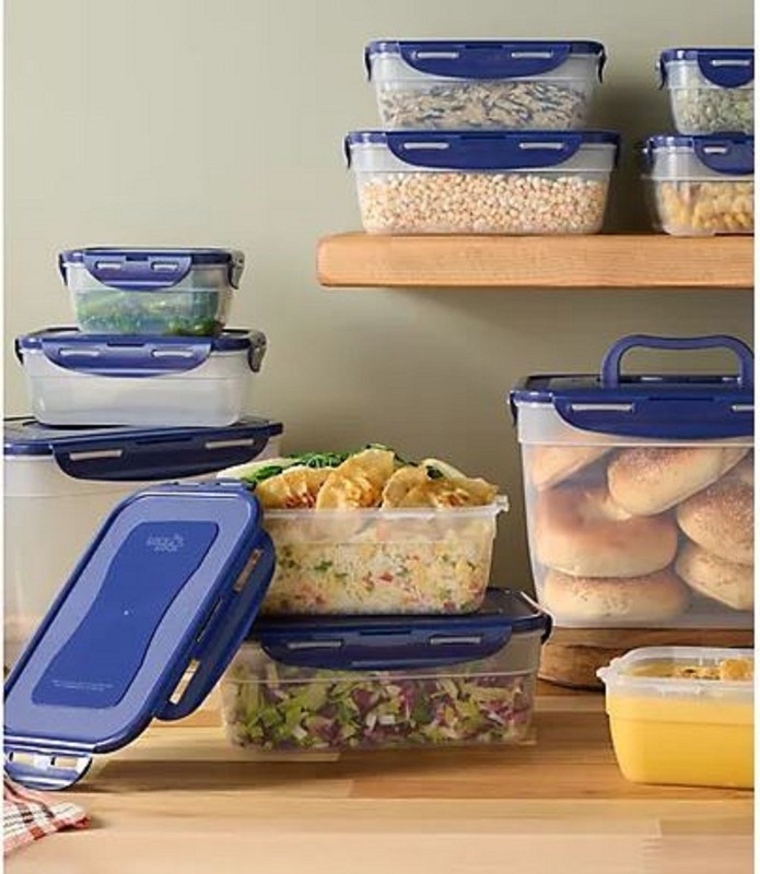 LocknLock Storage Set 12-Pc Nestable, Rectangle, 2 Handle Lids K313878 Spearmint gallery