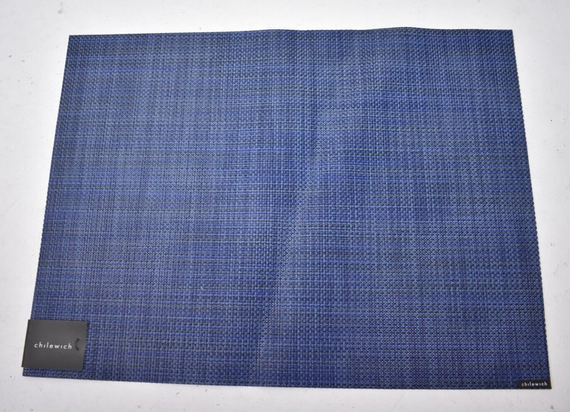 Chilewich Compact Rectangular Placemat 12" x 16" Mini Basketweave Indigo gallery