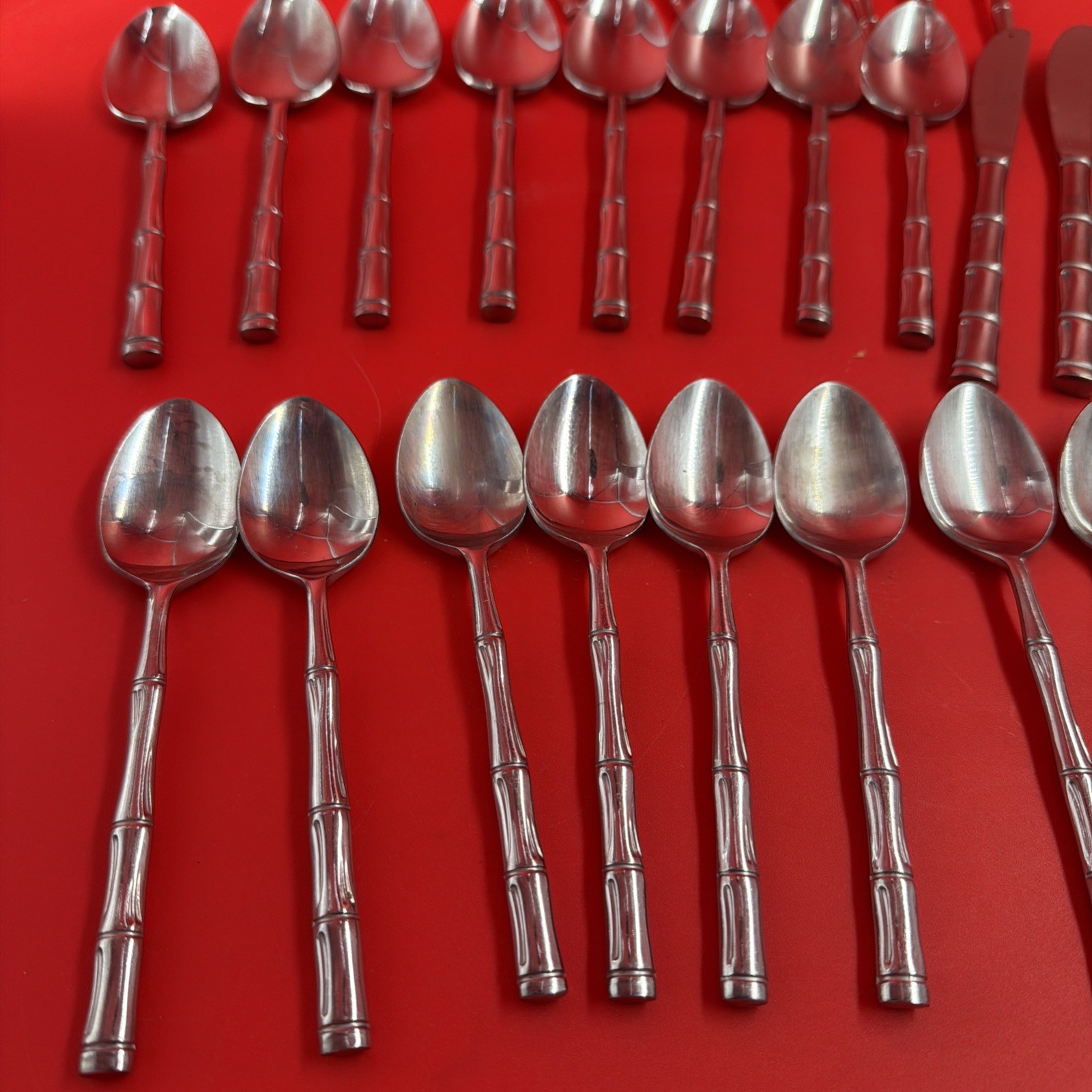 41 Piece Service for 8 Reed & Barton REBACRAFT Bamboo Stainless Flatware 7 Forks gallery
