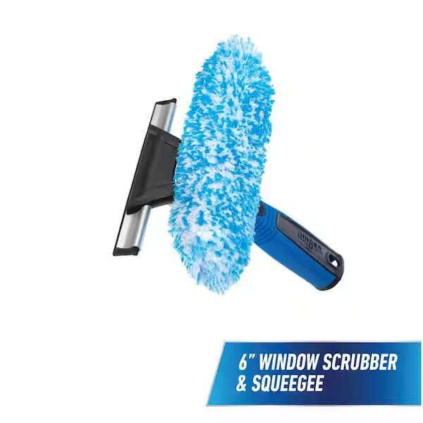 6" 2-in-1 Window Cleaner Scrubber Squeegee Combo Glass Shower Mirror Tool gallery