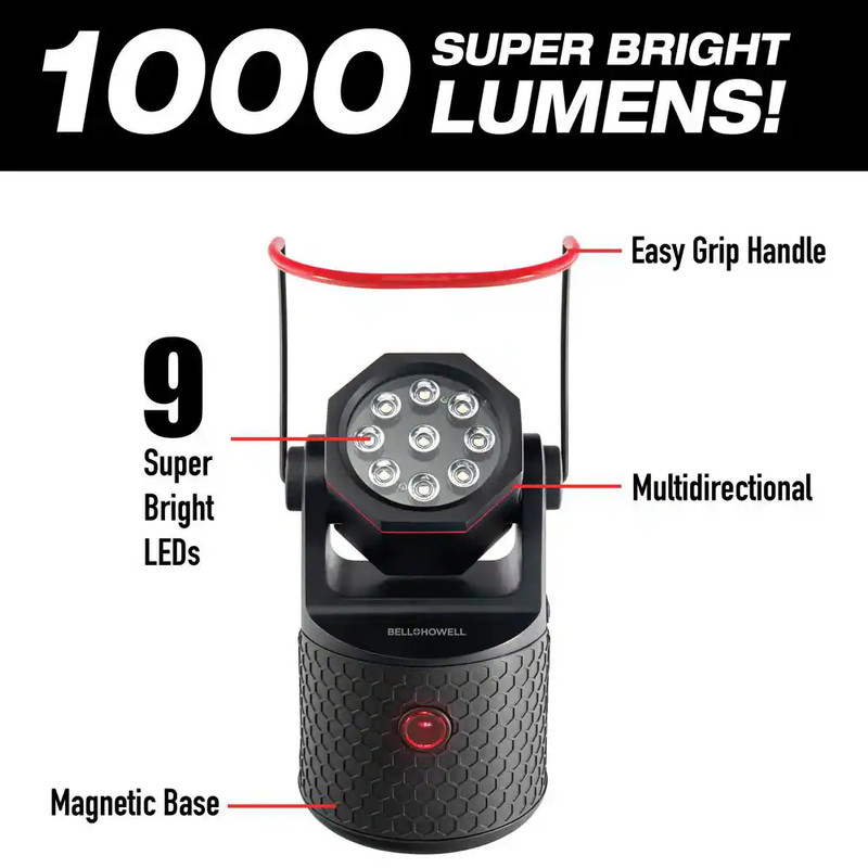 Bionic Work Light Beam 1000 Lumens 9 Super Bright LED Rechargeable Handheld Work gallery