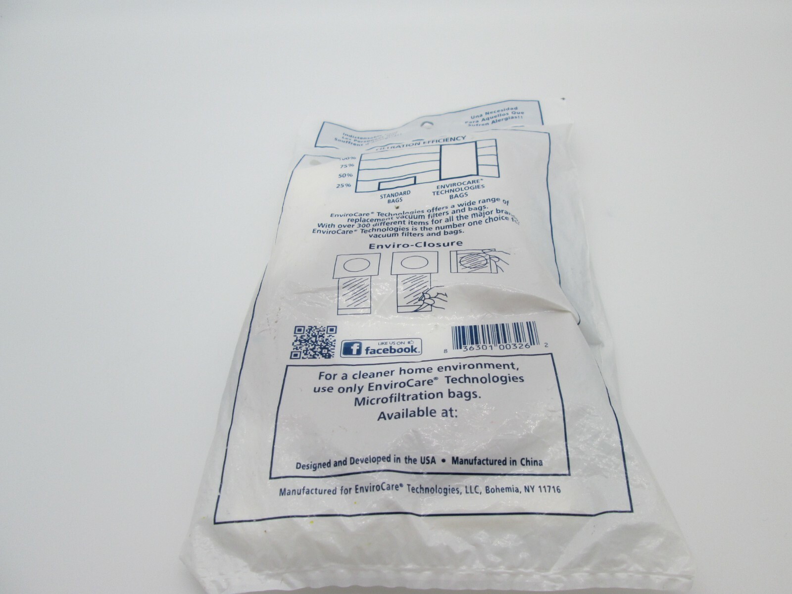 Enviro Care Technologies Micro Filtration Vacuum Bags Eureka Type PL pack of 3 gallery