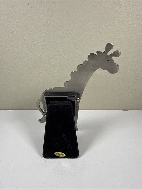 RAJ Silver tone Giraffe Picture Frame Holds 1.5" X 1.5" Photo 6 in High gallery