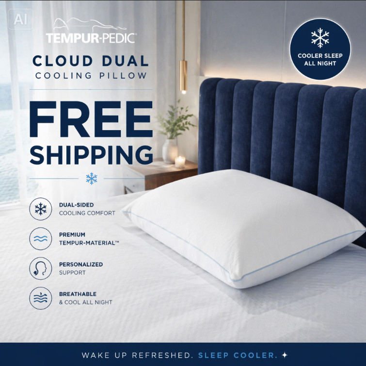 Tempur-Pedic Cloud Dual Cooling Pillow White gallery