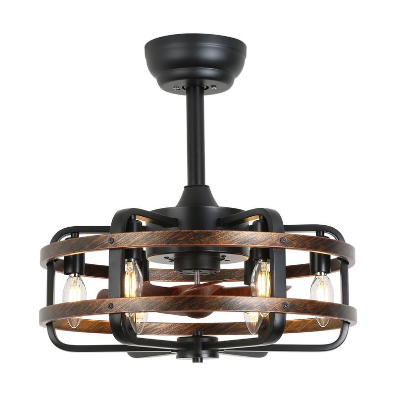 Industrial Cage 35dB 7 Blades Ceiling Fan with Remote for Bedroom Living Room gallery