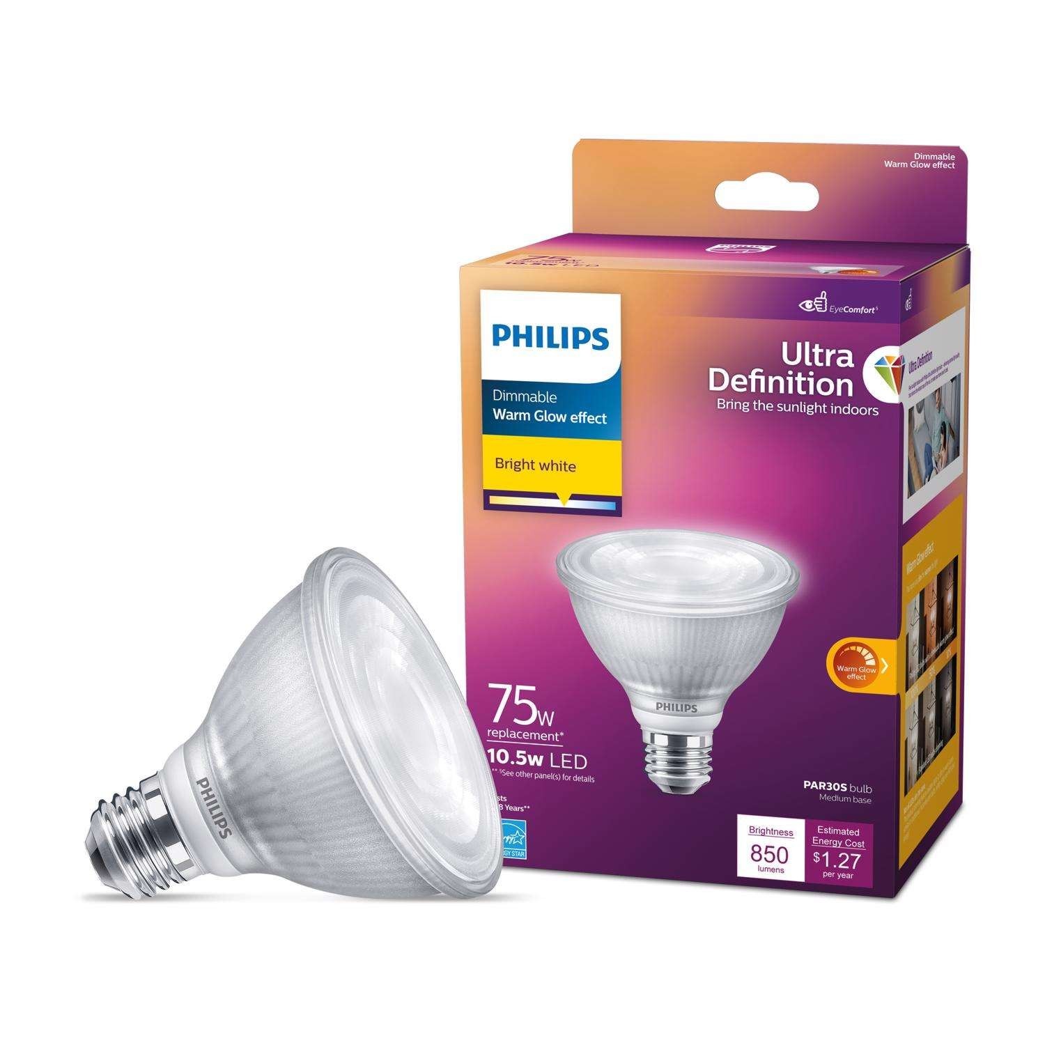 75-Watt Par30S Ultra-Definition High Output E26 LED Light Bulb Bright (LOT OF 4) gallery