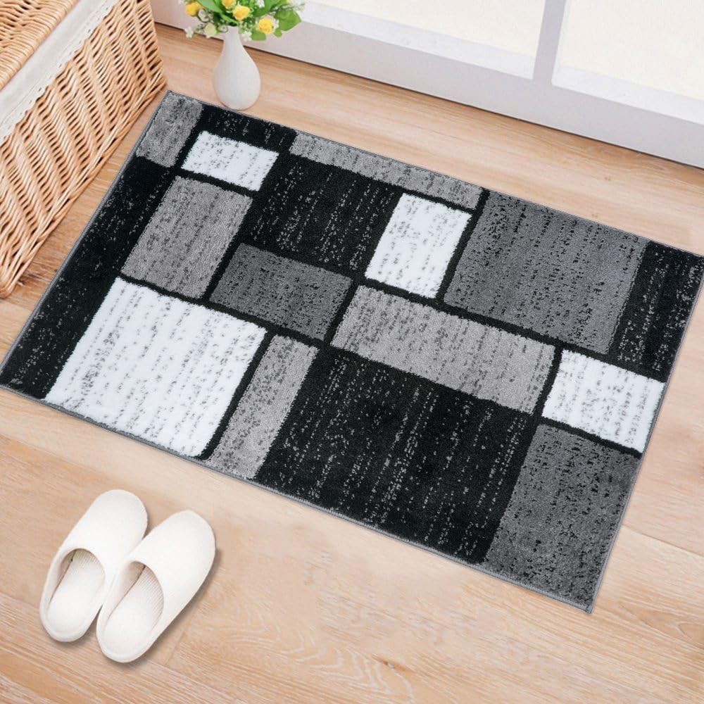 Rugshop Contemporary Modern Boxes for Home 2' x 3' (Rectangular), Grey gallery