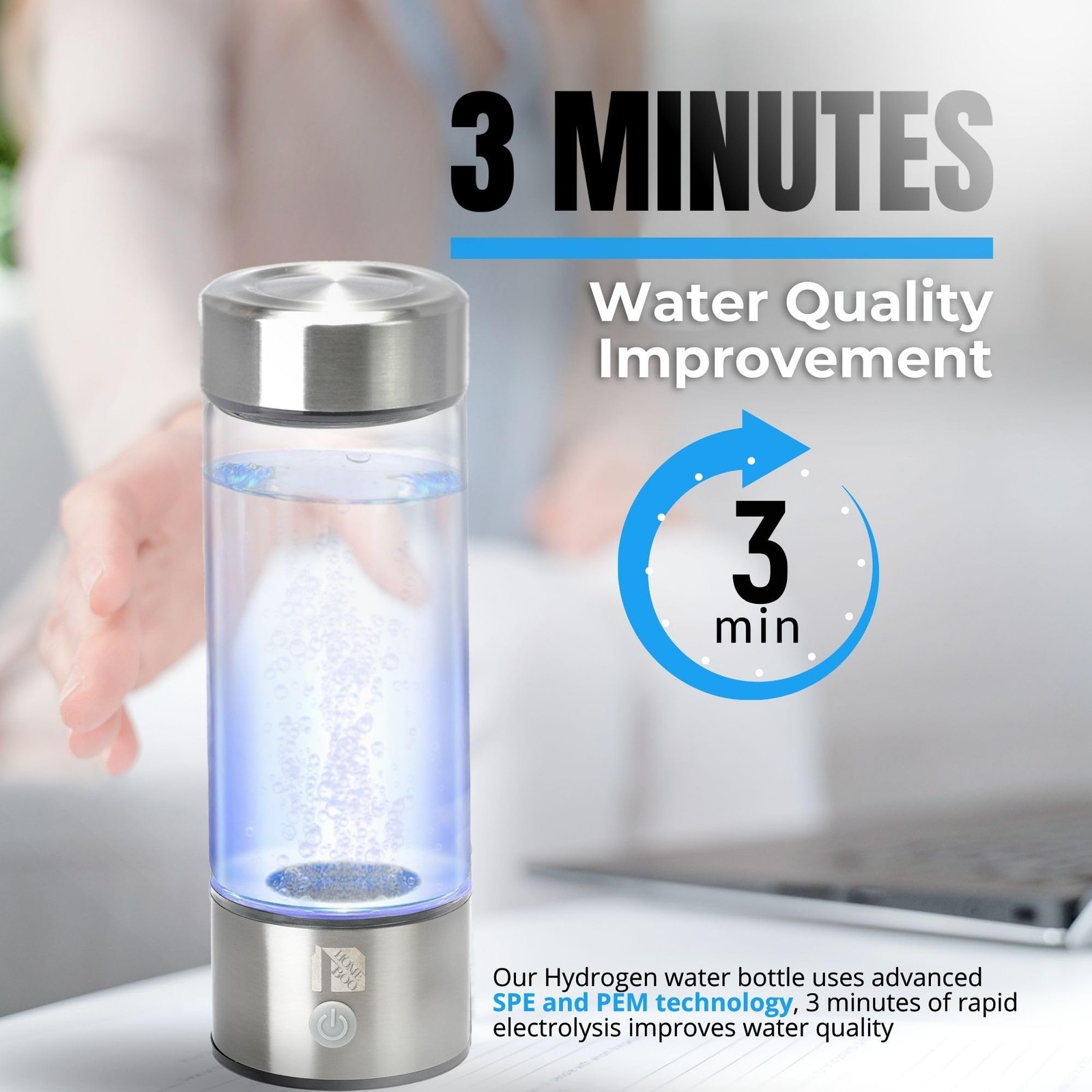 New Version Hydrogen Water Bottle Generator, Improve Water in 3 Minutes, 4000... gallery