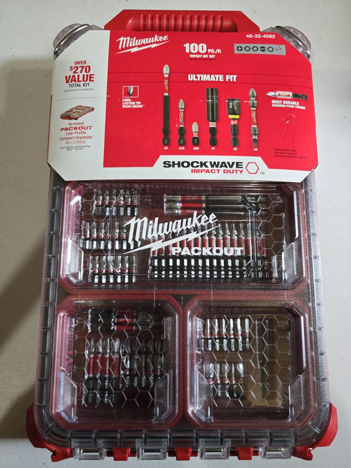 Milwaukee 48-32-4082 100 Piece Shockwave Packout Kit - Red gallery