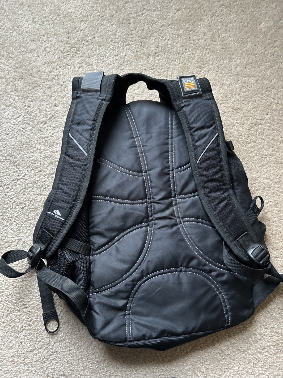 High Sierra Backpack Black With suspension Strap System 2