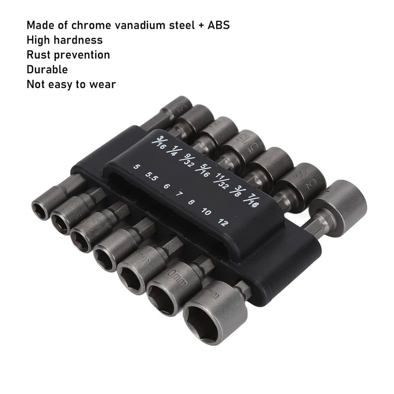 14PC POWER Nut Driver Drill Bit Set Socket Bit Adapter metric & SAE Socket for W gallery