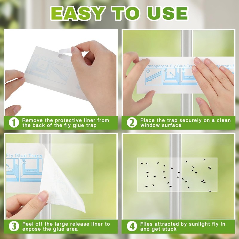 Mysora 12 Pcs Leather Fly Swatters with 20 Window Sticky Fly Glue Traps, 17''... gallery