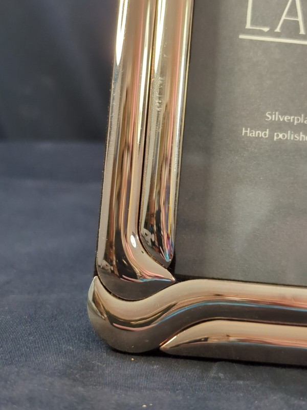 Silverplated Gold Tint Solid Brass Frame Polished Lacquer 3.5"X5” Ornate Unique gallery