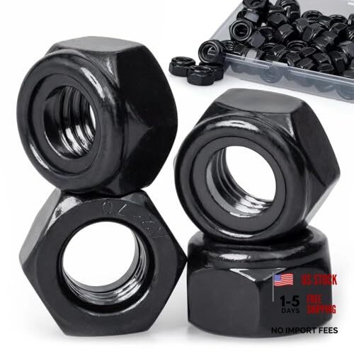 Nylon Insert Hex Lock Nuts - 30Stainless Steel - Black Finish - Coarse M14 4 gallery