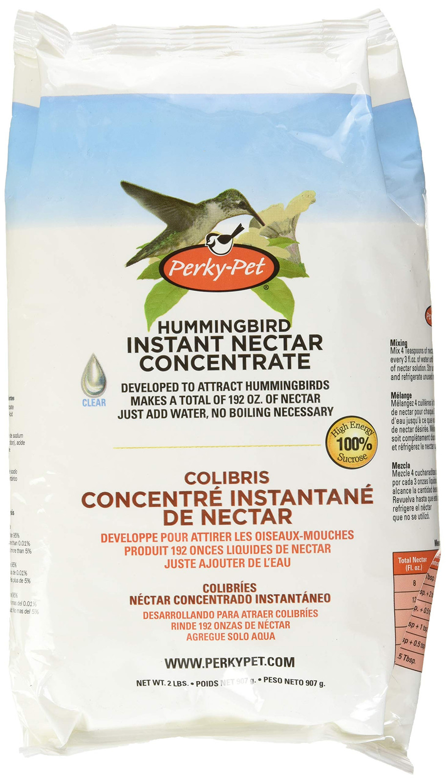 Dye Free Hummingbird Nectar Concentrate 2 lb Makes 192 oz Easy to Mix gallery