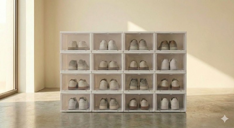 [6/12/24] Pack Stackable Shoe Storage Boxes – Extra Large Clear Sneaker Display gallery