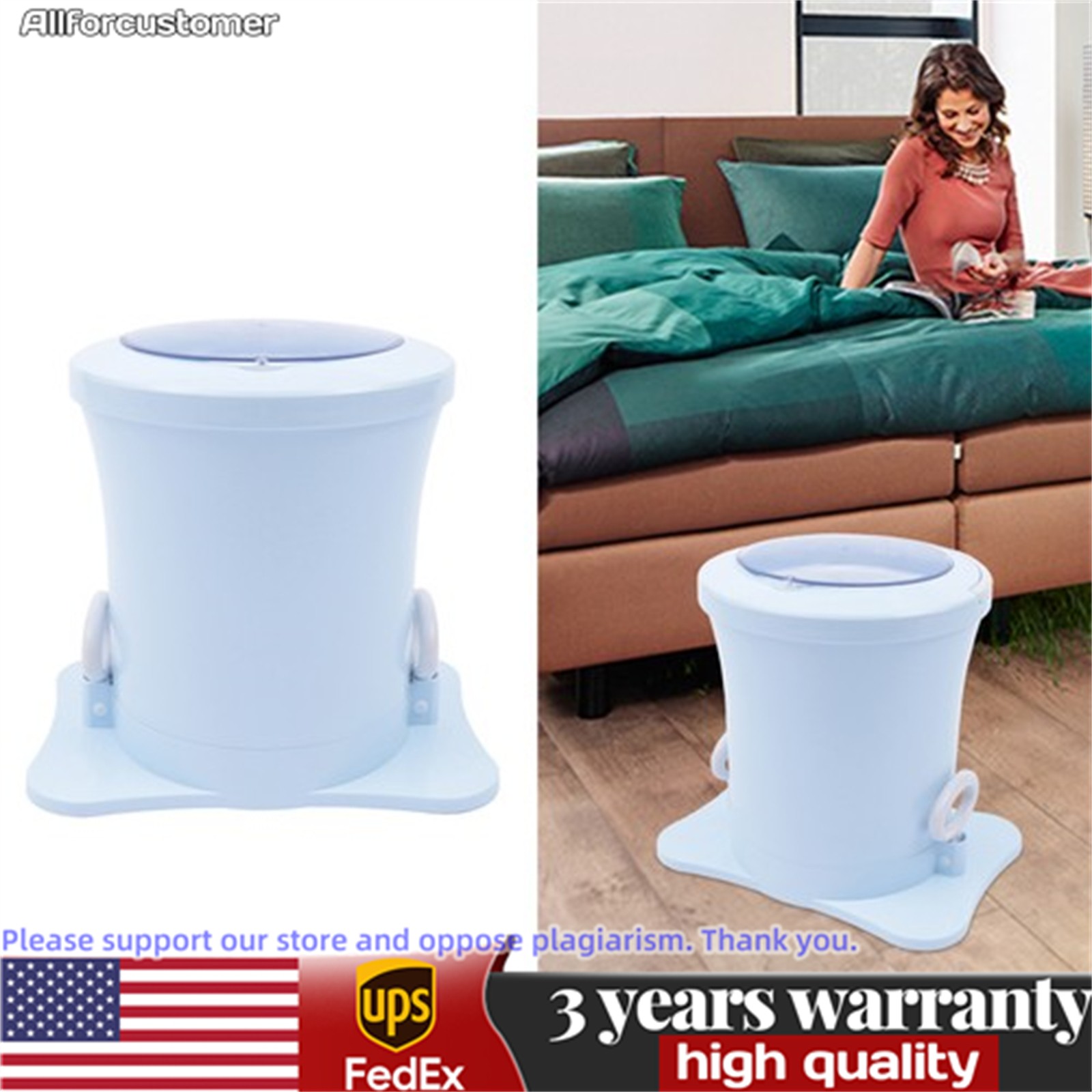 Mini Dryer Portable Compact Clothes Spin Dryer Manual Home Laundry Dryer Blue gallery