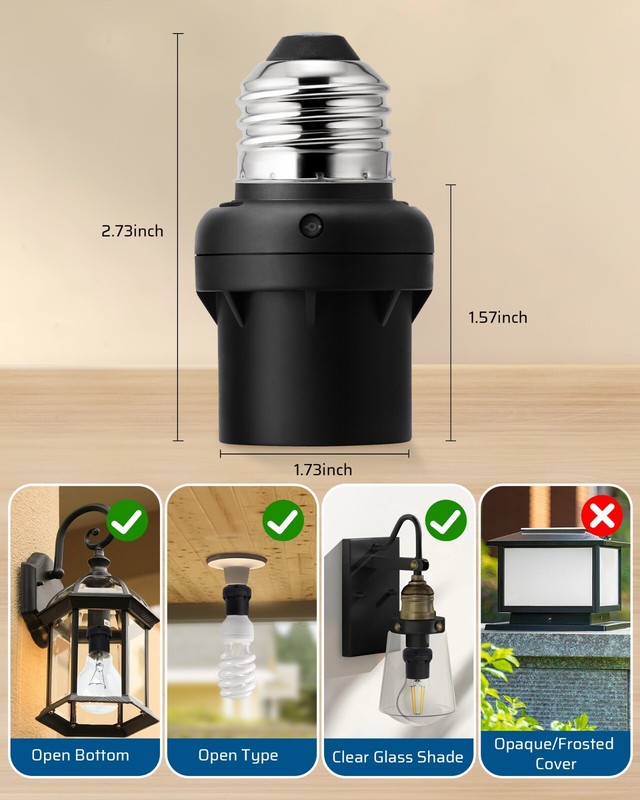 DEWENWILS 4 Pack Automatic Dusk to Dawn Light Bulb Sockets, Light Sensor Socket gallery