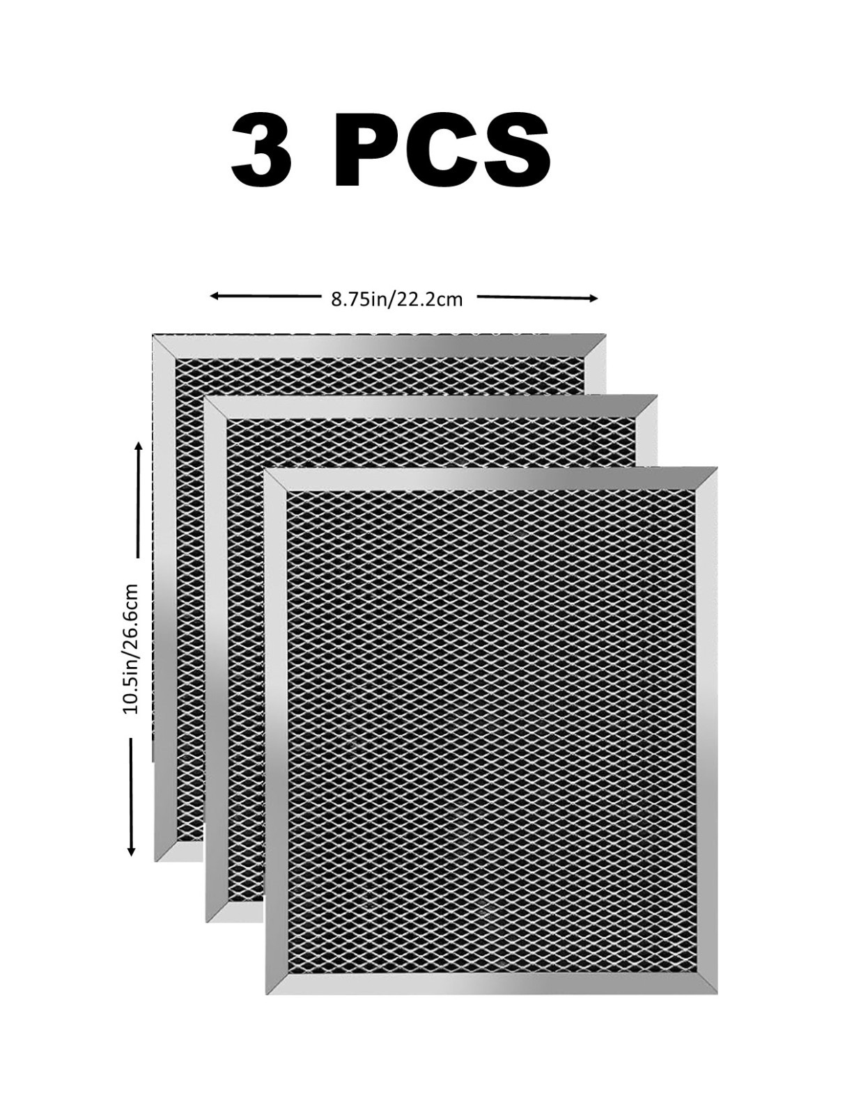 Range Hood Filter Replacement 3 PACK Aluminum Mesh Grease Filters 8.75x10.5 gallery