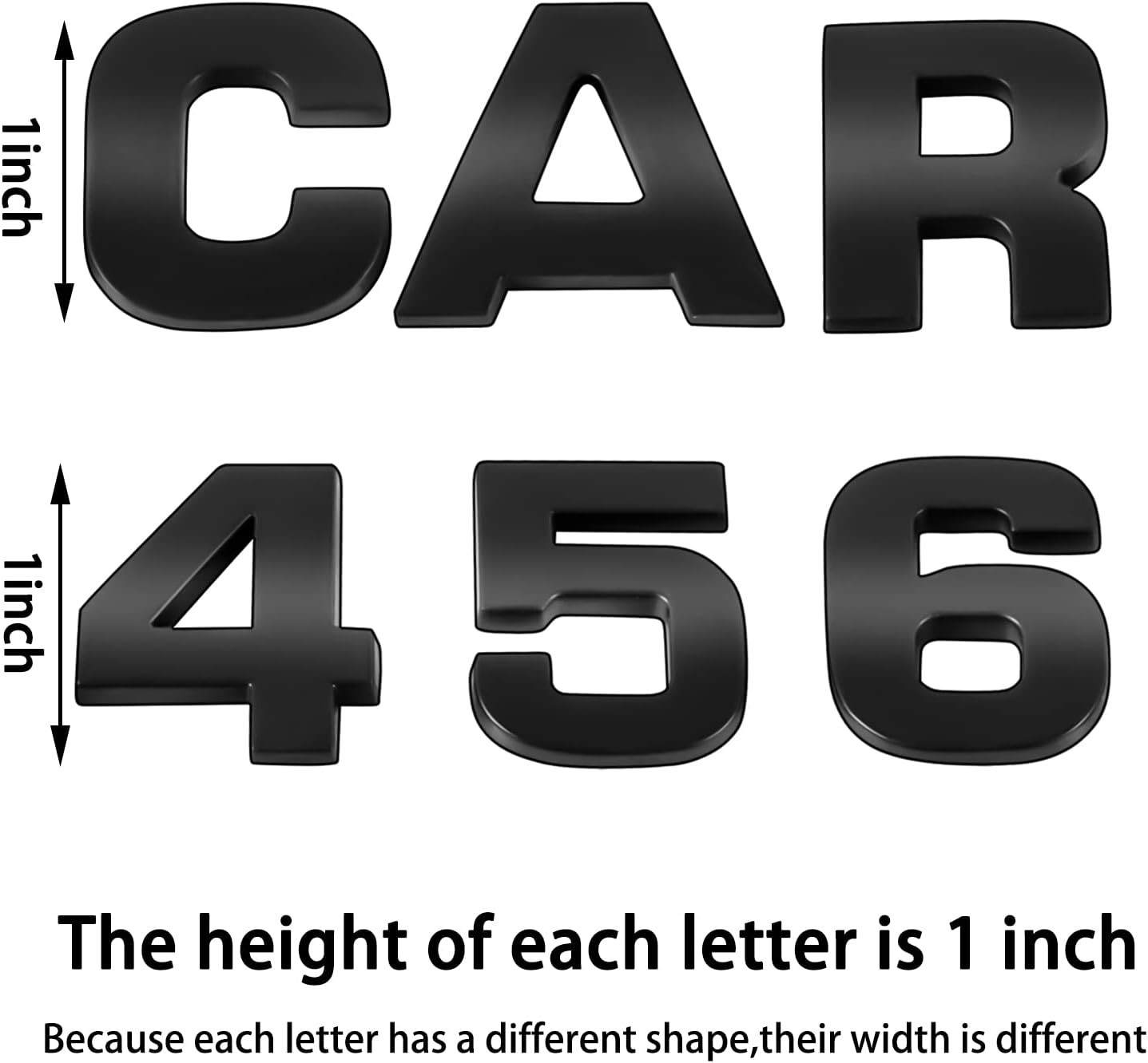 43PCS 3D Chrome Car Emblem Letters Number Symbol Badge Sticker DIY Black gallery