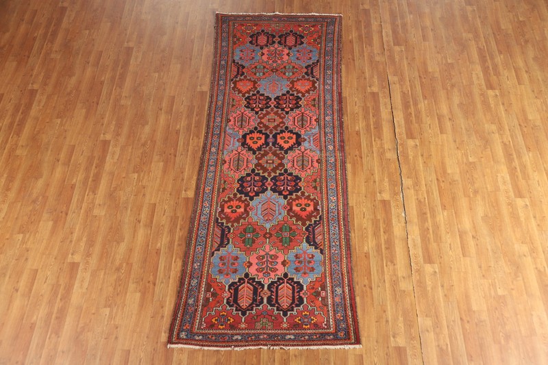 Vegetable Dye Wool Bakhtiari Runner Vintage Rug 3x10 Traditional Hand-made Rug gallery