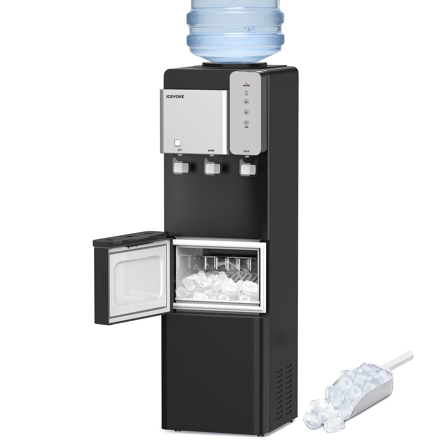 Water Dispenser with Ice Maker Function, Top Loading Hot & Cold Water Cooler gallery