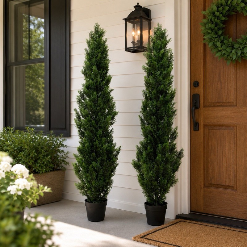 6' Cedar Pine Artificial Topiary Tree Home Decor UV (Indoor/Outdoor) Retail $245 gallery