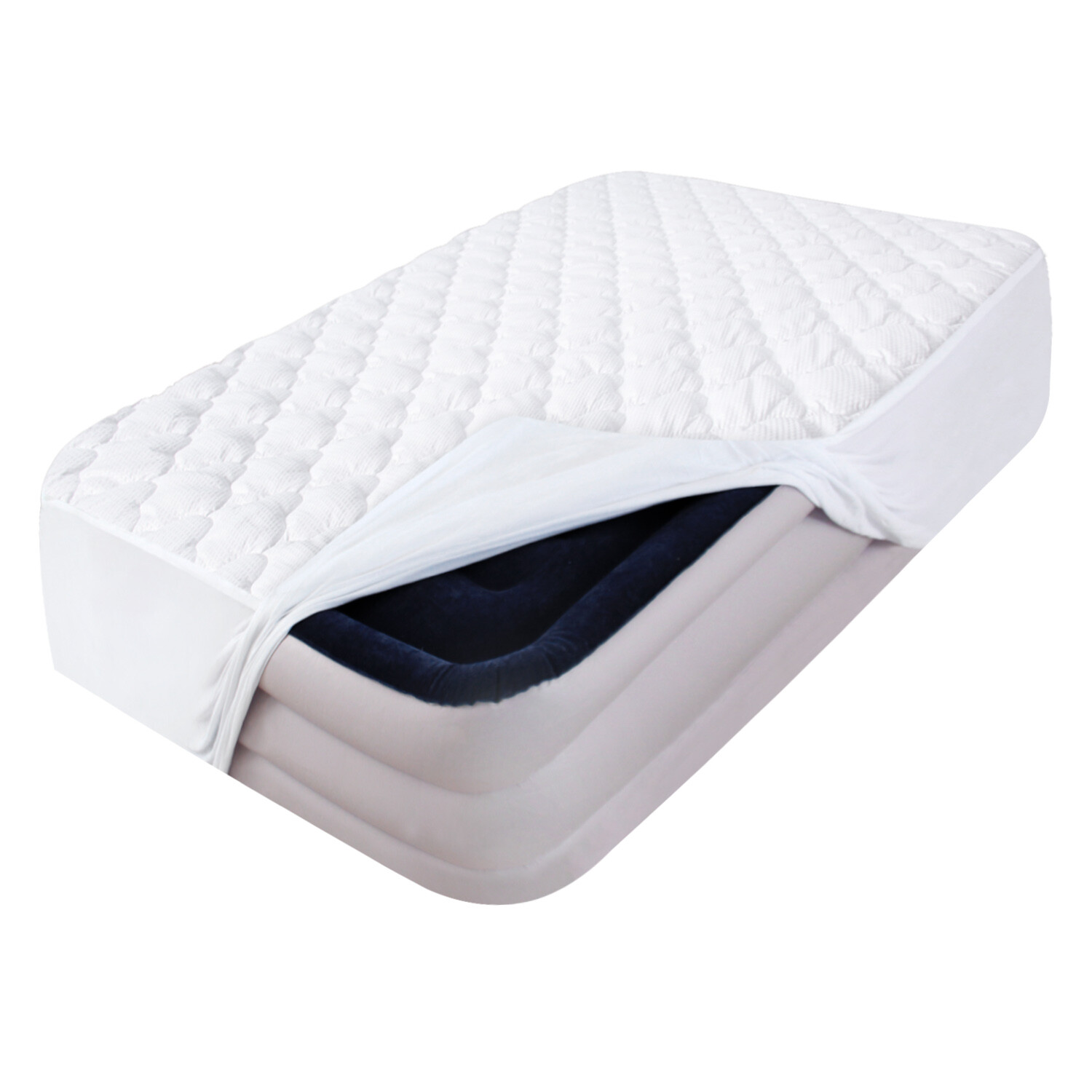 Thick Quilted Mattress Topper Super Soft Air Mattress Cover 15"-23" Deep Twin gallery