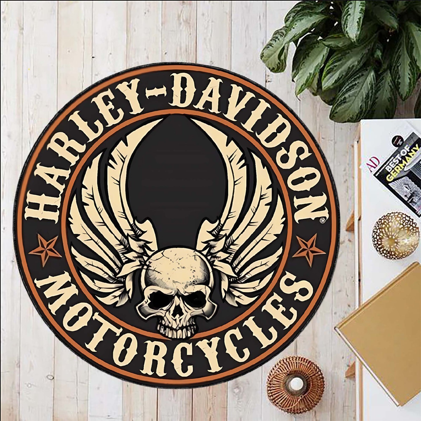 Stylish Motorcycle Decor Rug For Garage Room Biker Theme Carpet Interior Mat gallery