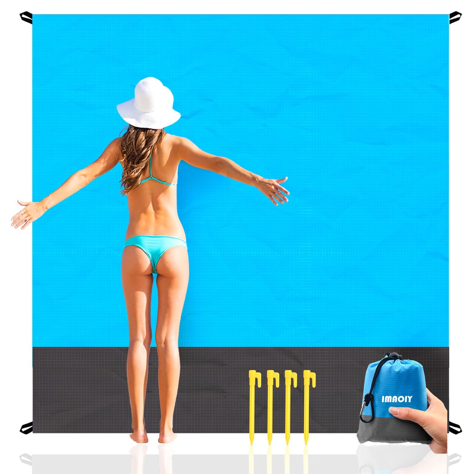 Beach Blanket Sandproof Waterproof, Beach Essentials Extra Large Beach Mat, 7... gallery