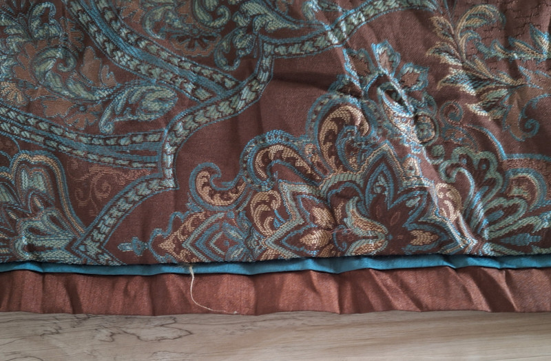 King/Queen Comforter Bedspread Paisley Medallion Brown Merlot Solid Brown Back gallery