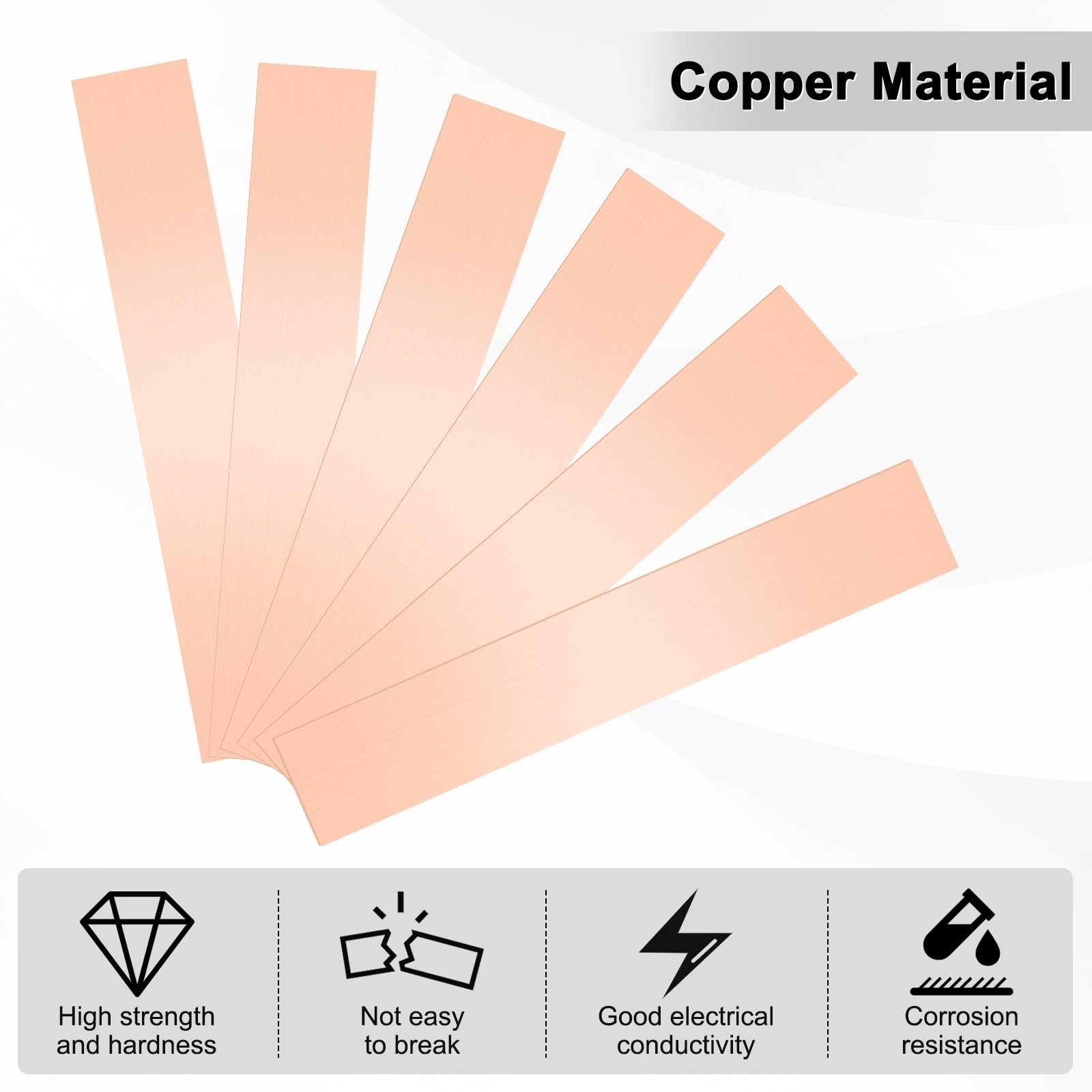 1-Set Copper Shim Strip, Metal Sheet Stock Assortment 6 Length x 1 Width, 0.0... gallery