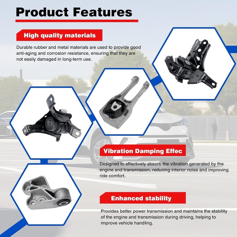 4PCS Engine Motor Mounts & Automatic Trans Mount Set Fits Toyota C-HR 22-18 L... gallery