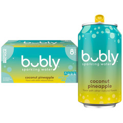 Bubly Summer Coconut Pineapple Sparkling Water, 12 fl oz, 8 Pack Cans-free ship