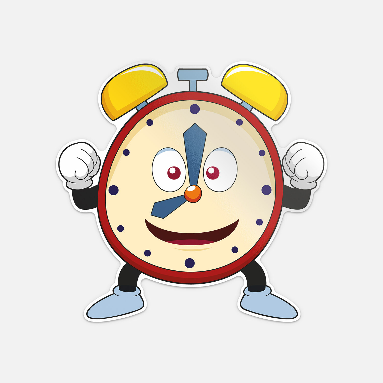 Funny Cartoon Alarm Clock Smiley Vinyl Sticker Decal gallery