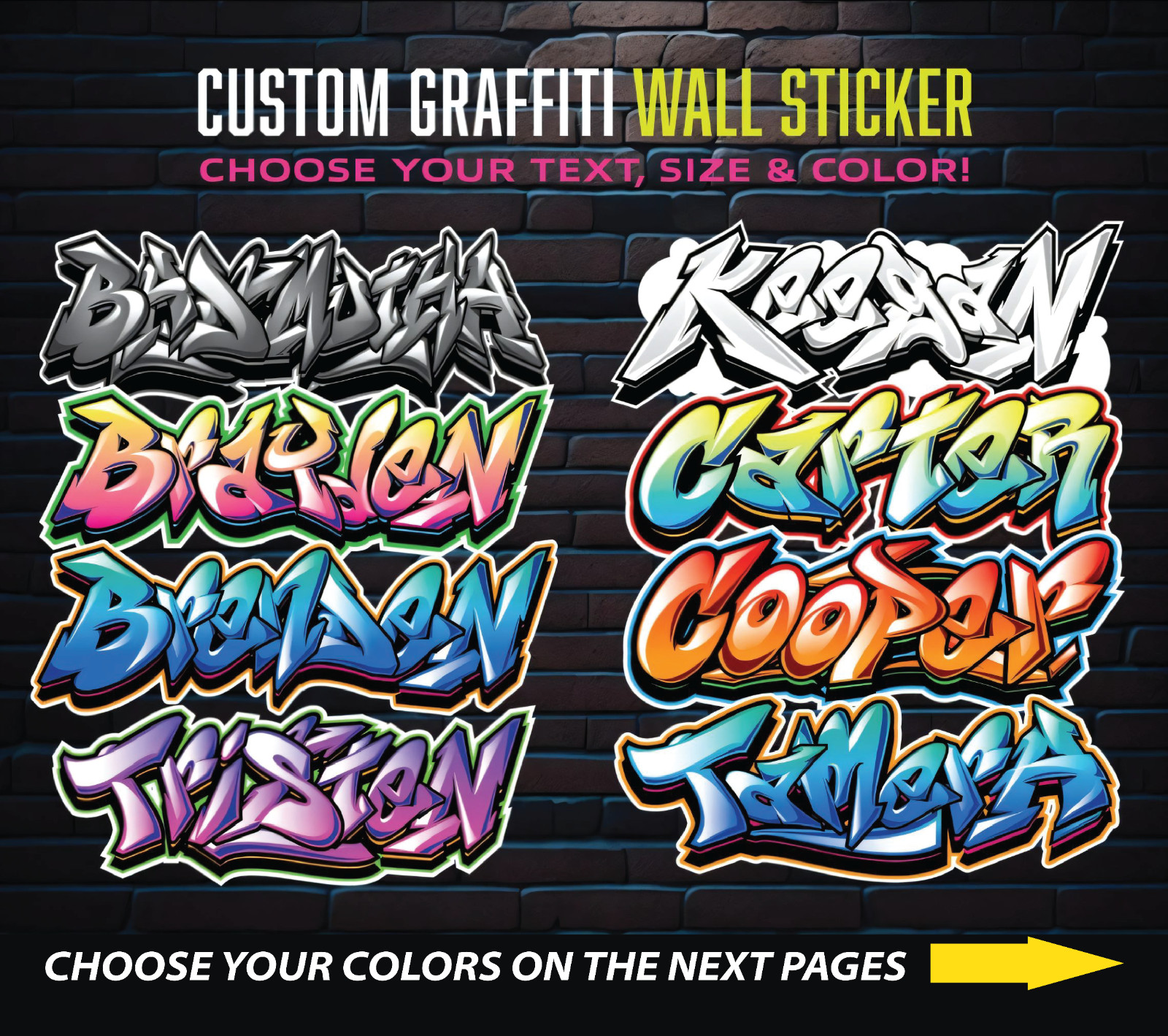 Custom Personalized Vinyl Graffiti Name Decal Sticker | Car Window Tumbler Wall gallery