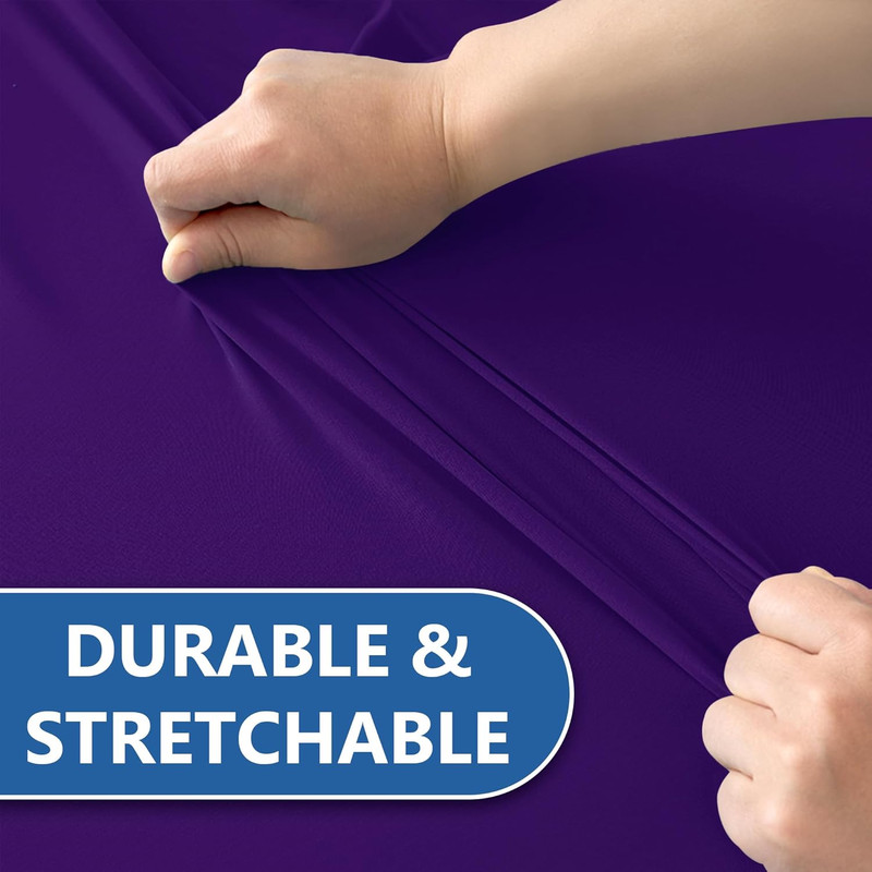 4Ft Table Cloth for Rectangle Table-8 Pack Dark Purple Spandex Table Covers-Fitt gallery
