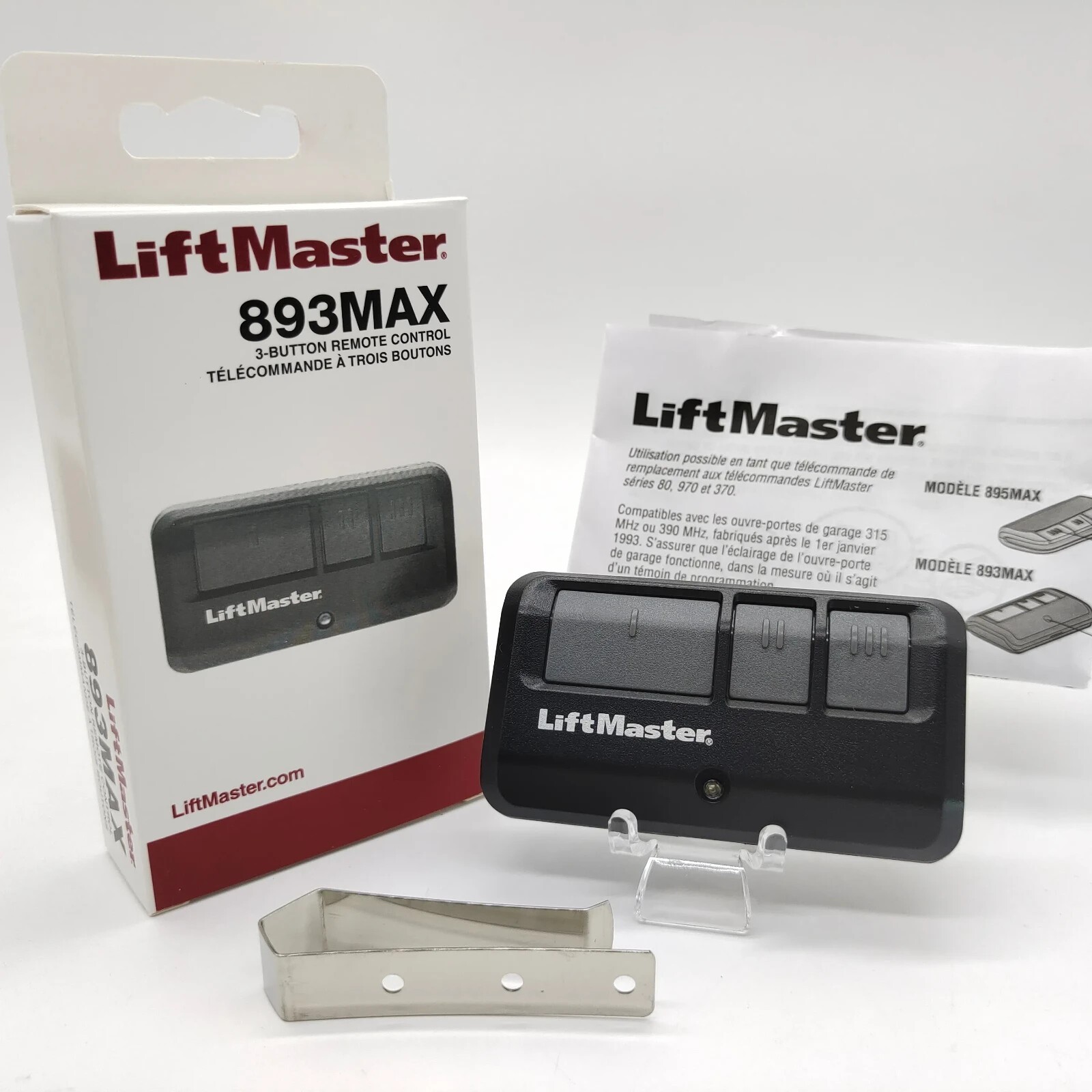 LiftMaster 893MAX 3 Button Visor Remote Control Garage Door Opener gallery