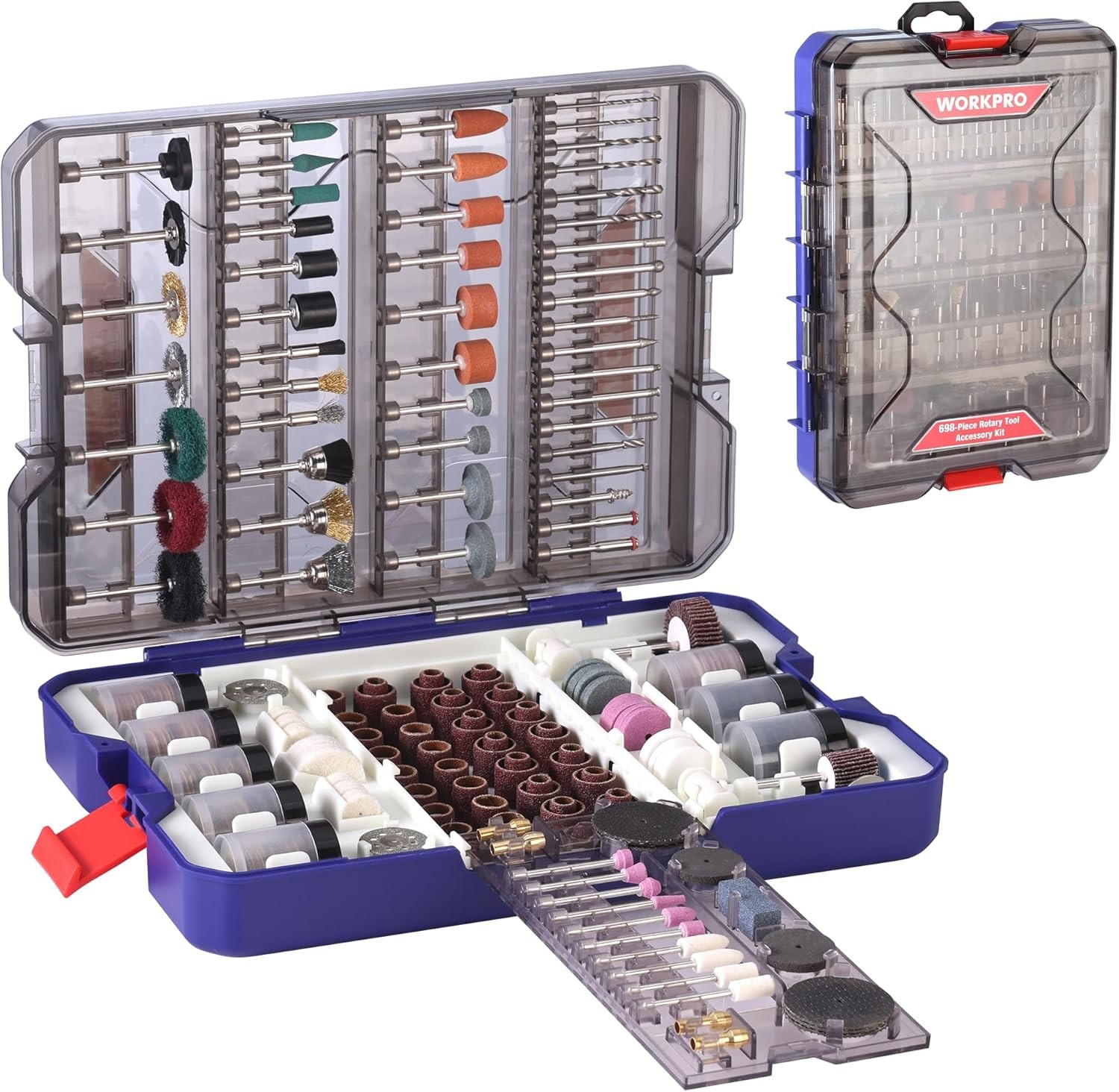 WORKPRO 698pcs Rotary Tool Accessories Kit w/ Carry Case Set Perfect for Cutting gallery