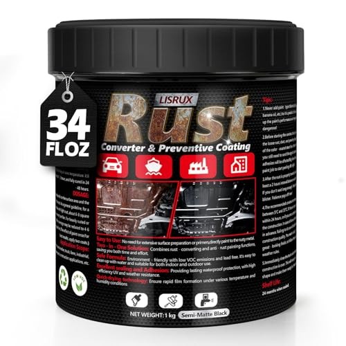 4-in-1 Rust Converter Metal Primer 34 Fl oz Black Inhibitor Paint Automotive FL gallery