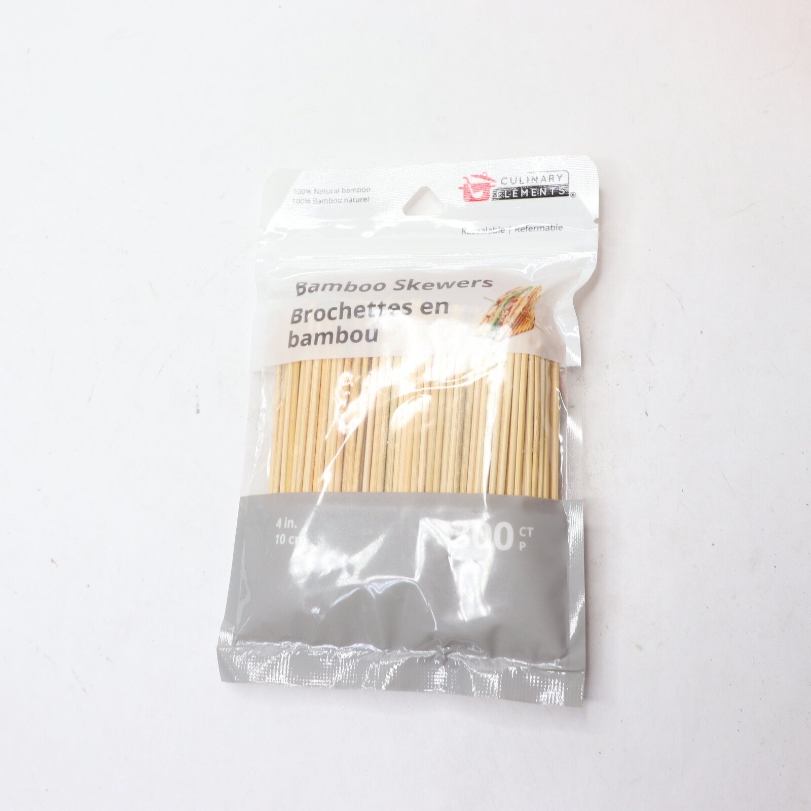 (300-Pk) Culinary Elements Appetizer Bamboo Skewers 4" 16838 gallery