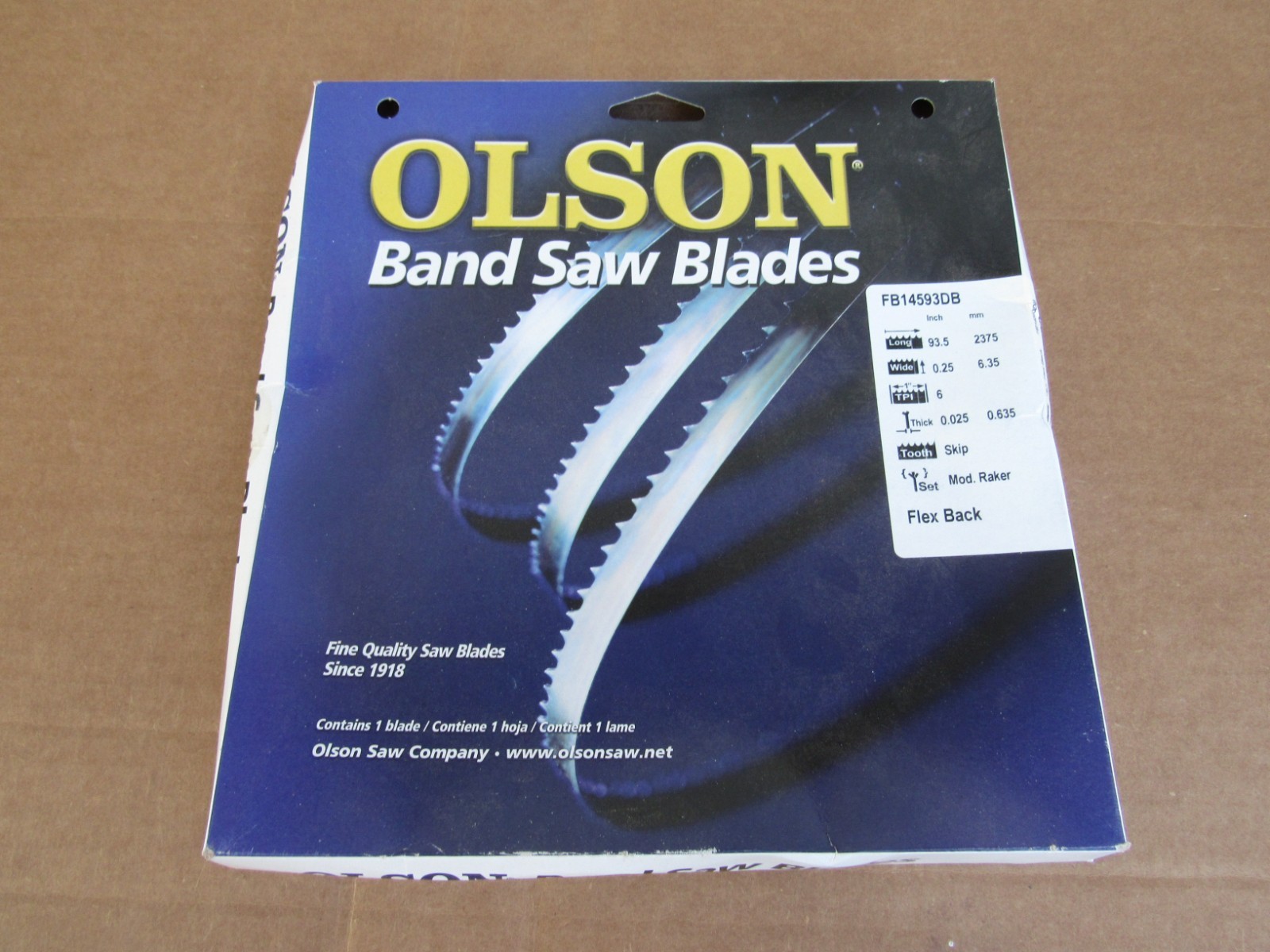 Olson 93-1/2'' x 1/4 In. 6 TPI Skip Flex Back Band Saw Blade ROKWELL 14'' gallery