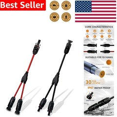 Solar Panel Y Branch Connectors, Upgraded MC4 Adapter Cable, 1 Pair Wire Plug…