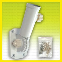 Adjustable Flag Pole BRACKET Holder Fit 1″ diameter Mounting (White Knob)